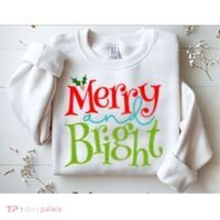 Merry And Bright Christmas Holiday Festive Sweatshirt thumb 2