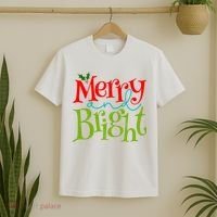 Merry And Bright Christmas Holiday Festive T-Shirt thumb 2