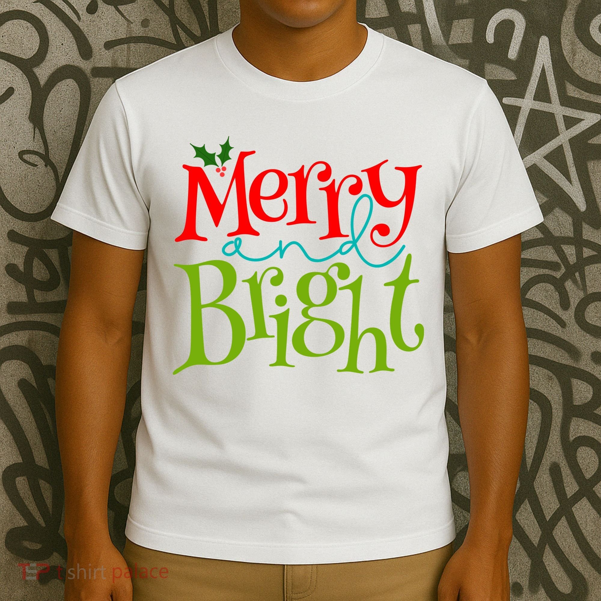 Merry And Bright Christmas Holiday Festive T-Shirt