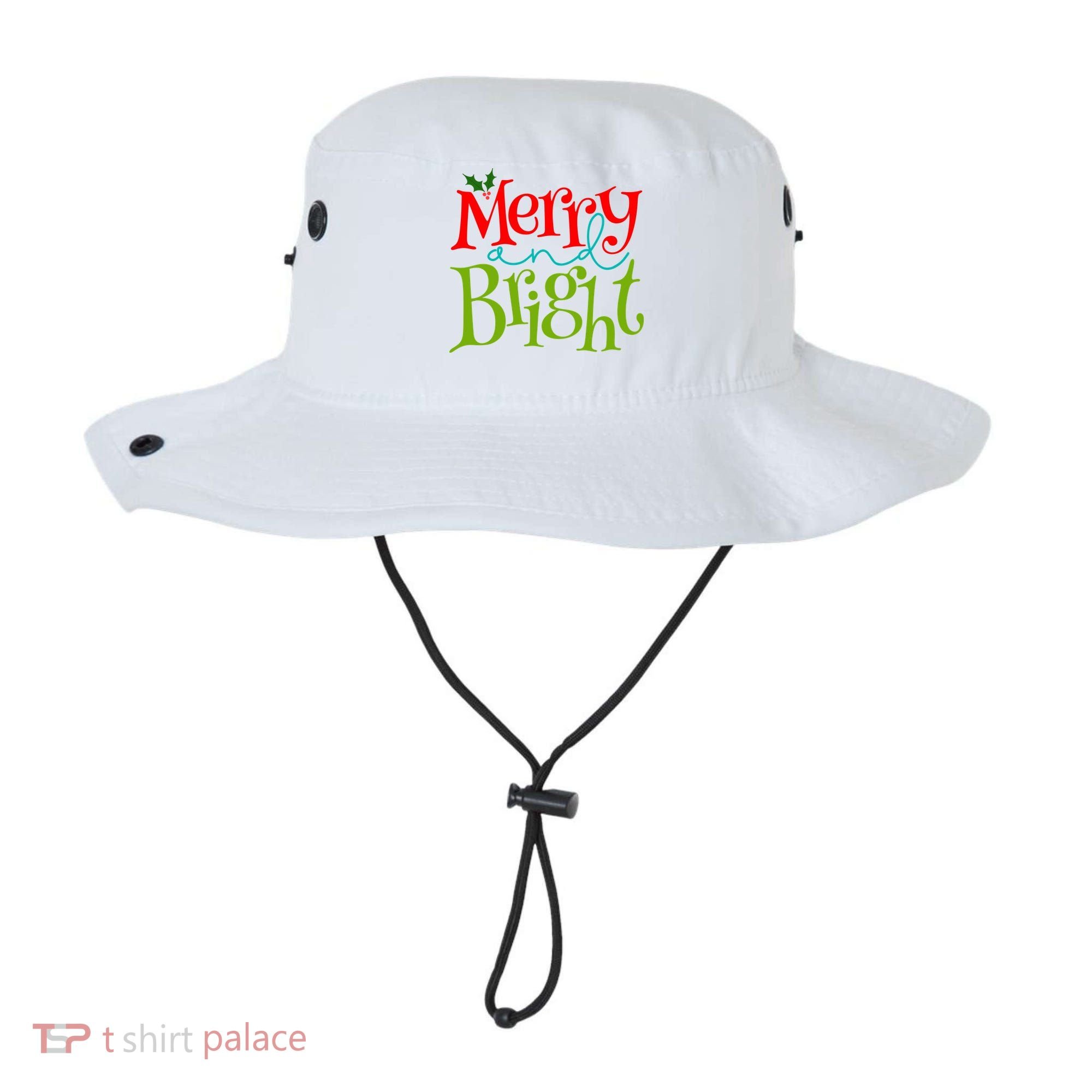 Merry And Bright Christmas Holiday Festive Bucket Hat
