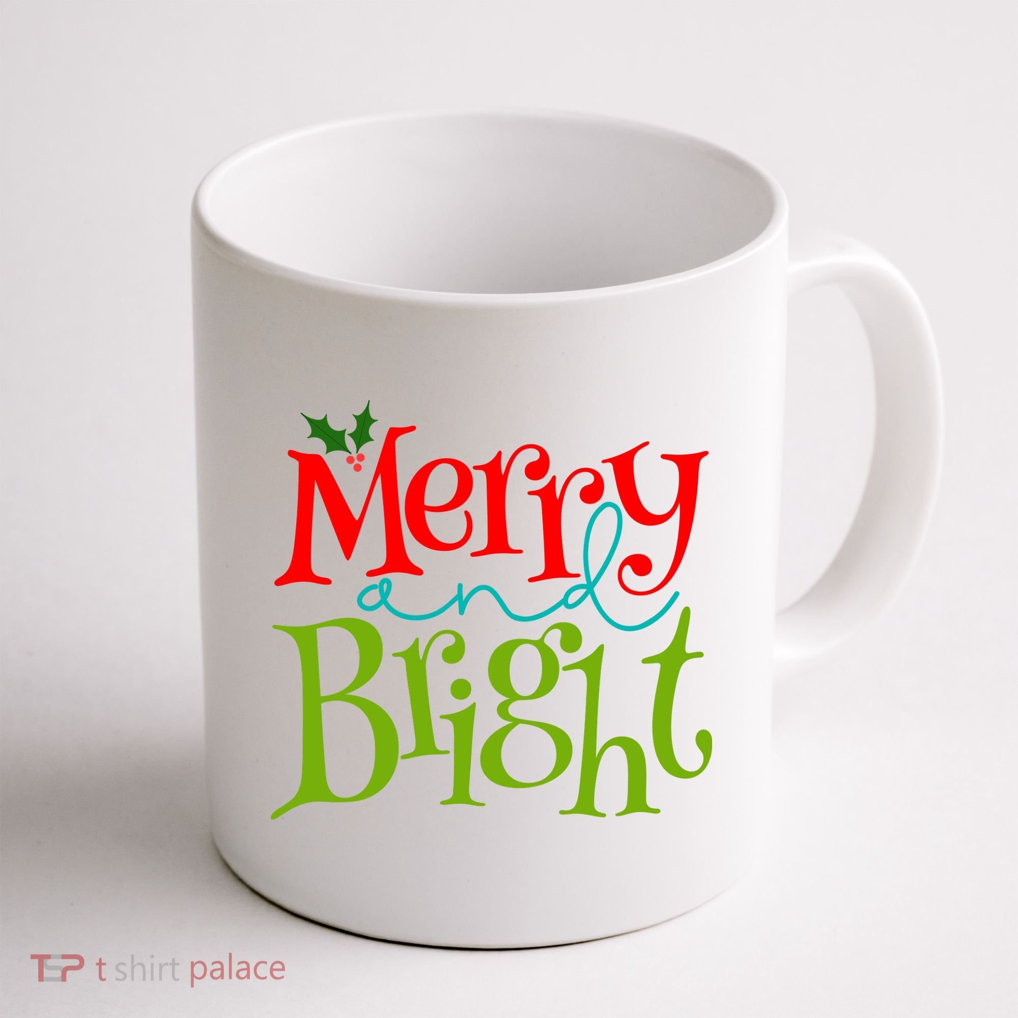 Merry And Bright Christmas Holiday Festive Coffee Mug