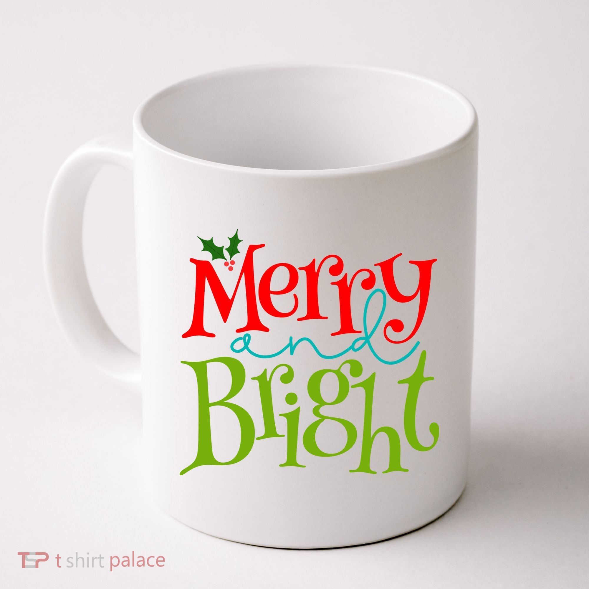 Merry And Bright Christmas Holiday Festive Coffee Mug