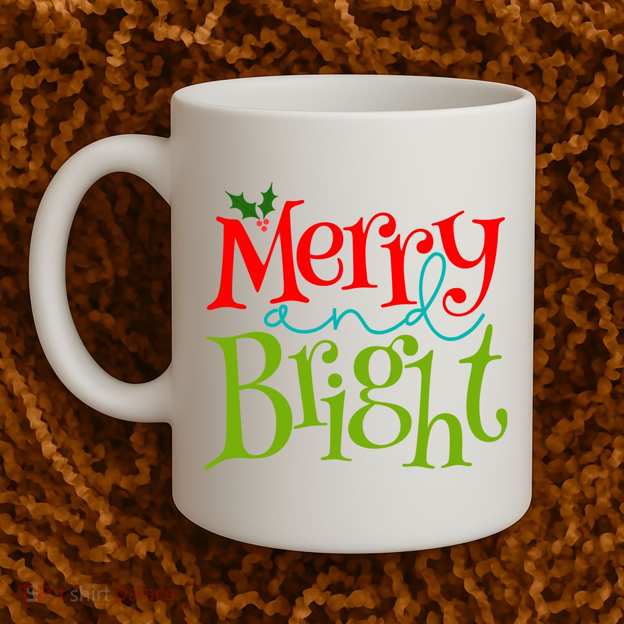 Merry And Bright Christmas Holiday Festive Coffee Mug