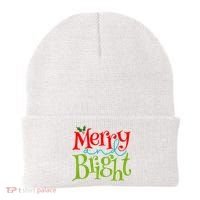 Merry And Bright Christmas Holiday Festive Beanie thumb 0