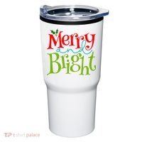 Merry And Bright Christmas Holiday Festive Tumbler thumb 0