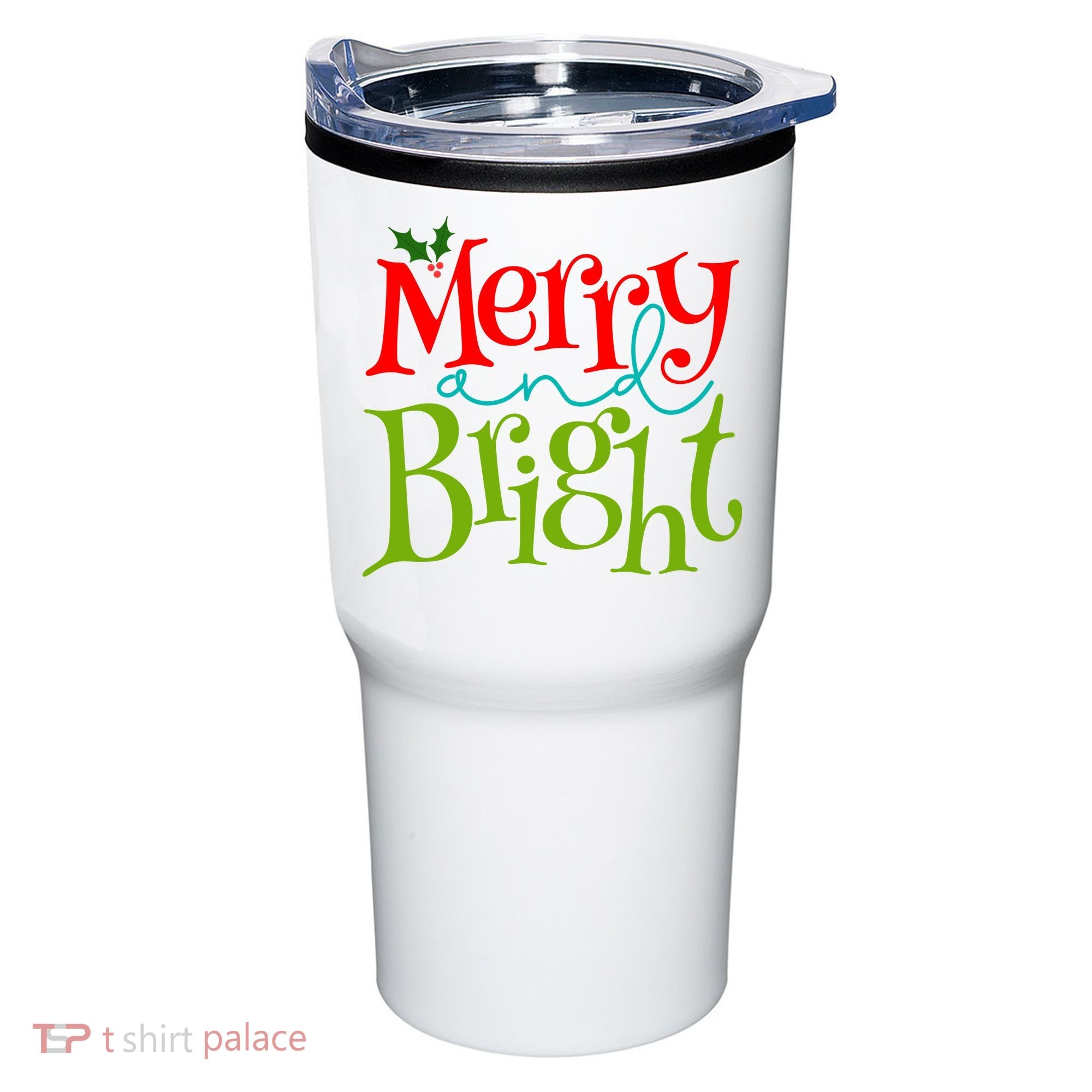Merry And Bright Christmas Holiday Festive Tumbler