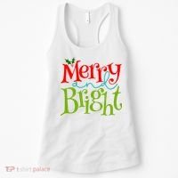 Merry And Bright Christmas Holiday Festive Women's Tank Top thumb 0