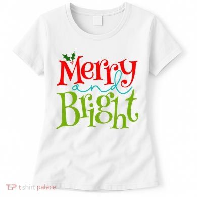 Merry And Bright Christmas Holiday Festive Women's T-Shirt