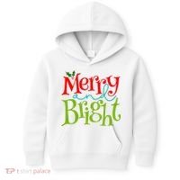 Merry And Bright Christmas Holiday Festive Kids Hoodie thumb 0