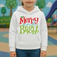 Merry And Bright Christmas Holiday Festive Kids Hoodie thumb 3