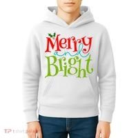 Merry And Bright Christmas Holiday Festive Kids Hoodie thumb 4