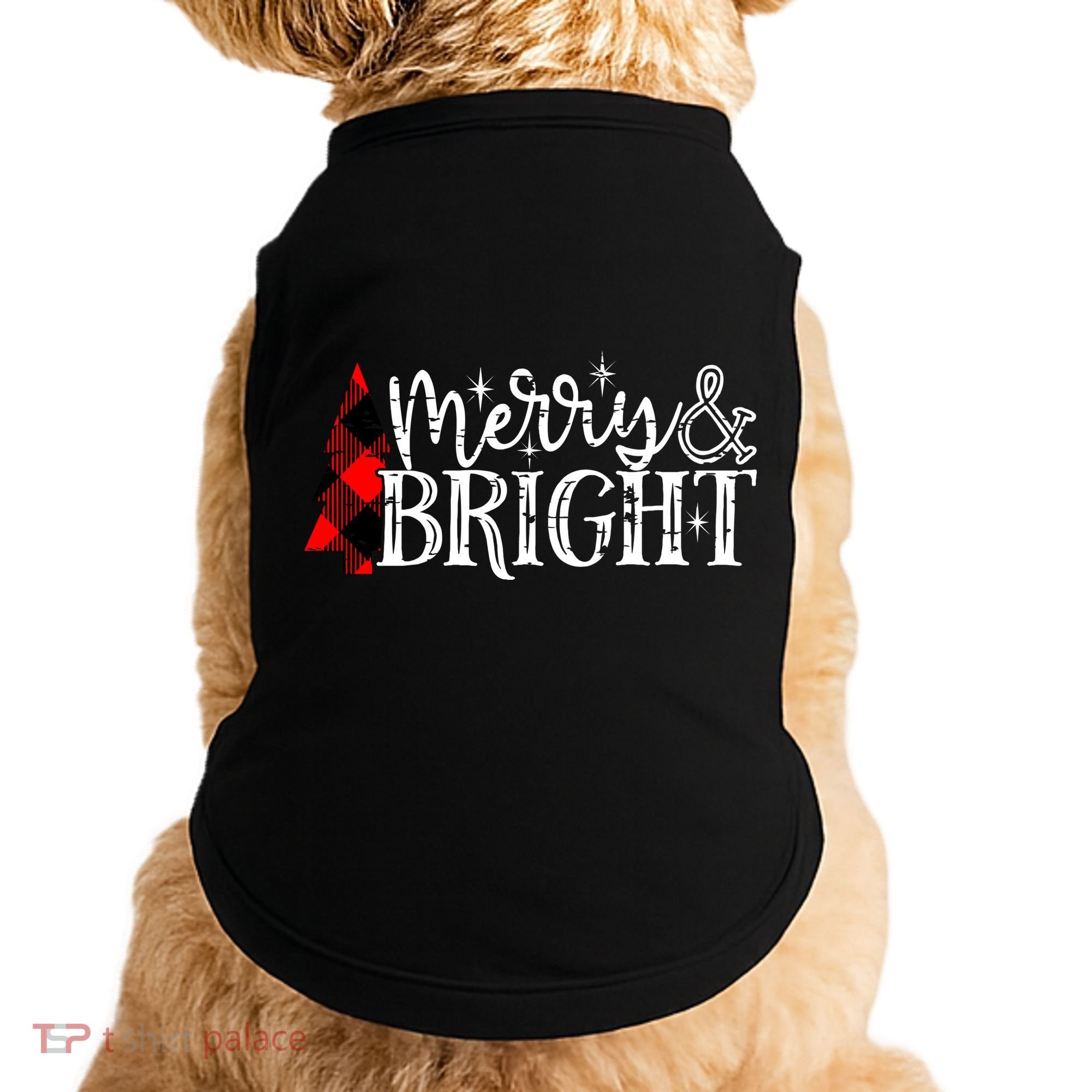 Merry And Bright Cute Christmas Gift Doggie Tank