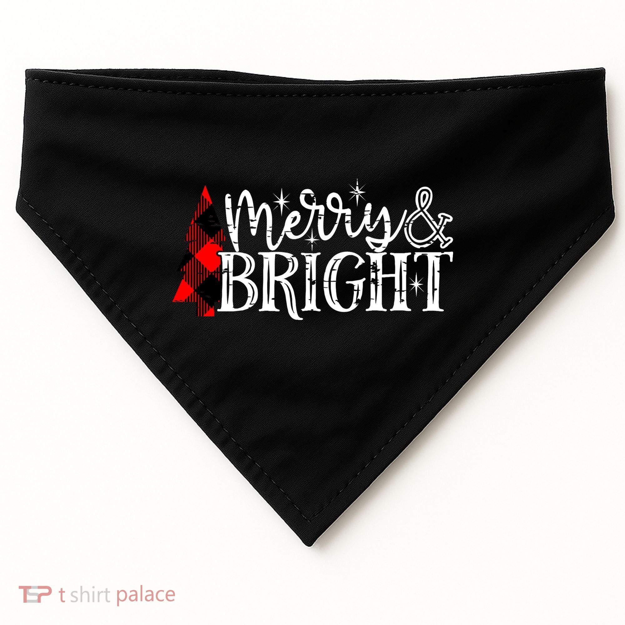 Merry And Bright Cute Christmas Gift USA-Made Doggie Bandana