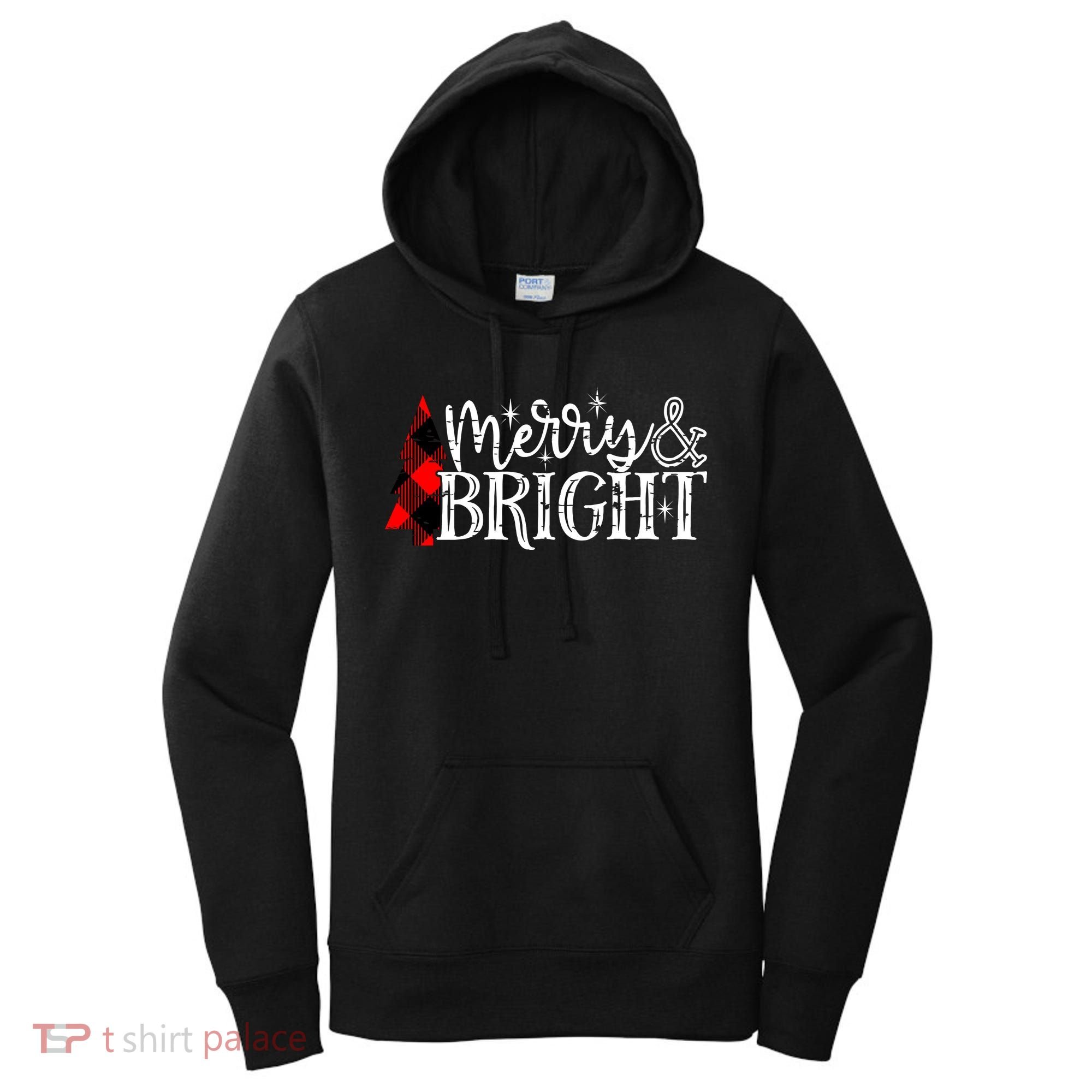 Merry And Bright Cute Christmas Gift Women's Hoodie