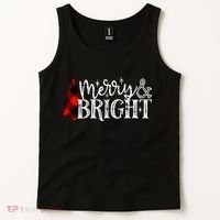 Merry And Bright Cute Christmas Gift Tank Top thumb 2