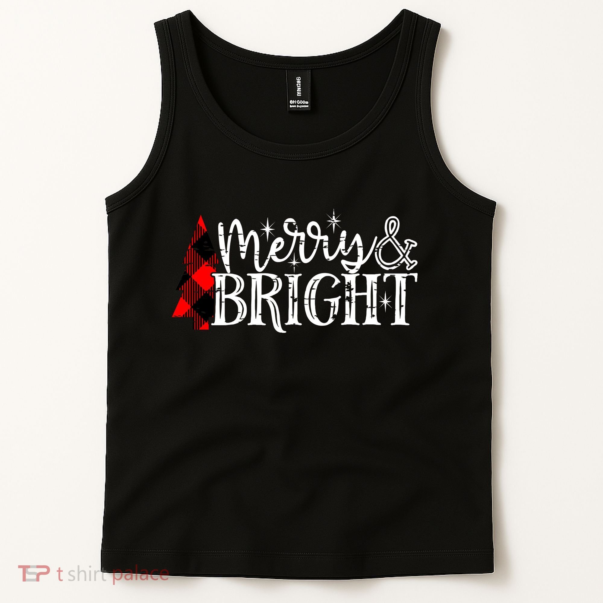 Merry And Bright Cute Christmas Gift Tank Top