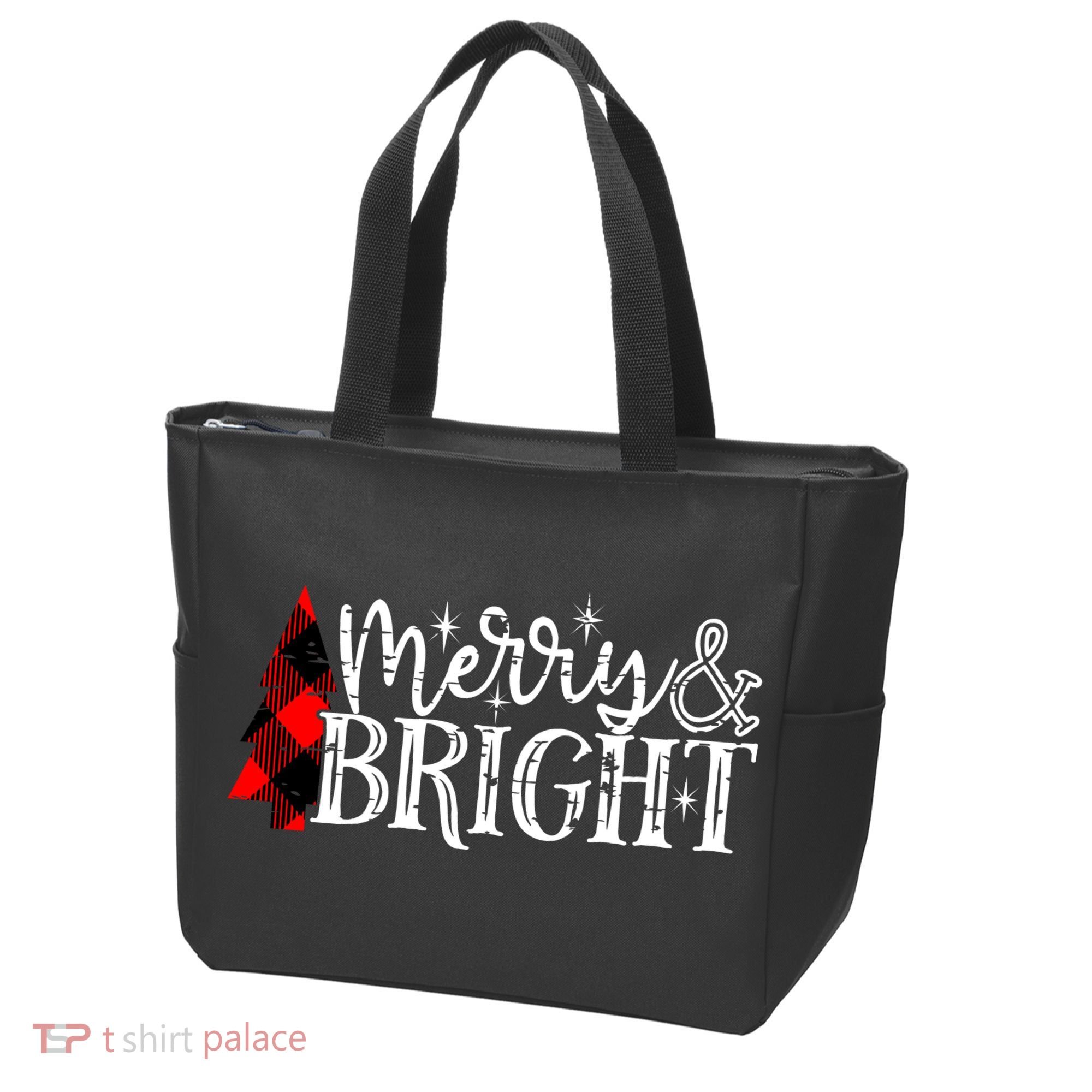 Merry And Bright Cute Christmas Gift Tote Bag