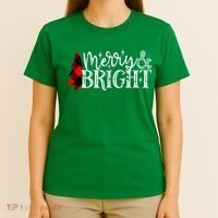 Merry And Bright Cute Christmas Gift T-Shirt thumb 4