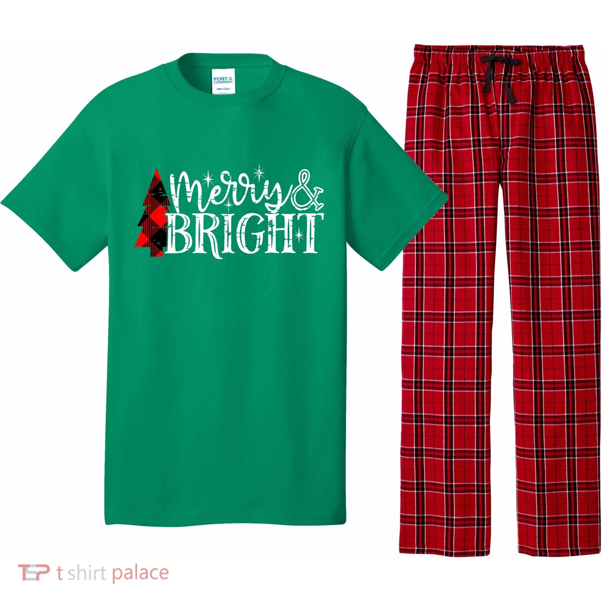 Merry And Bright Cute Christmas Gift Pajama Set