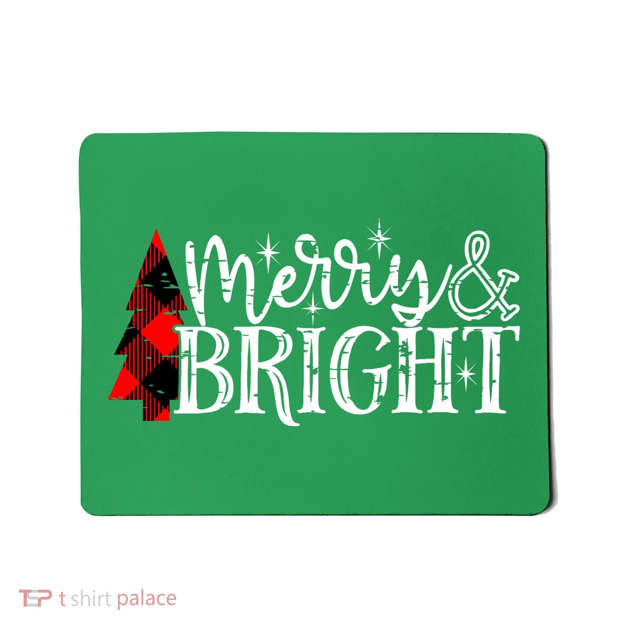 Merry And Bright Cute Christmas Gift Mousepad