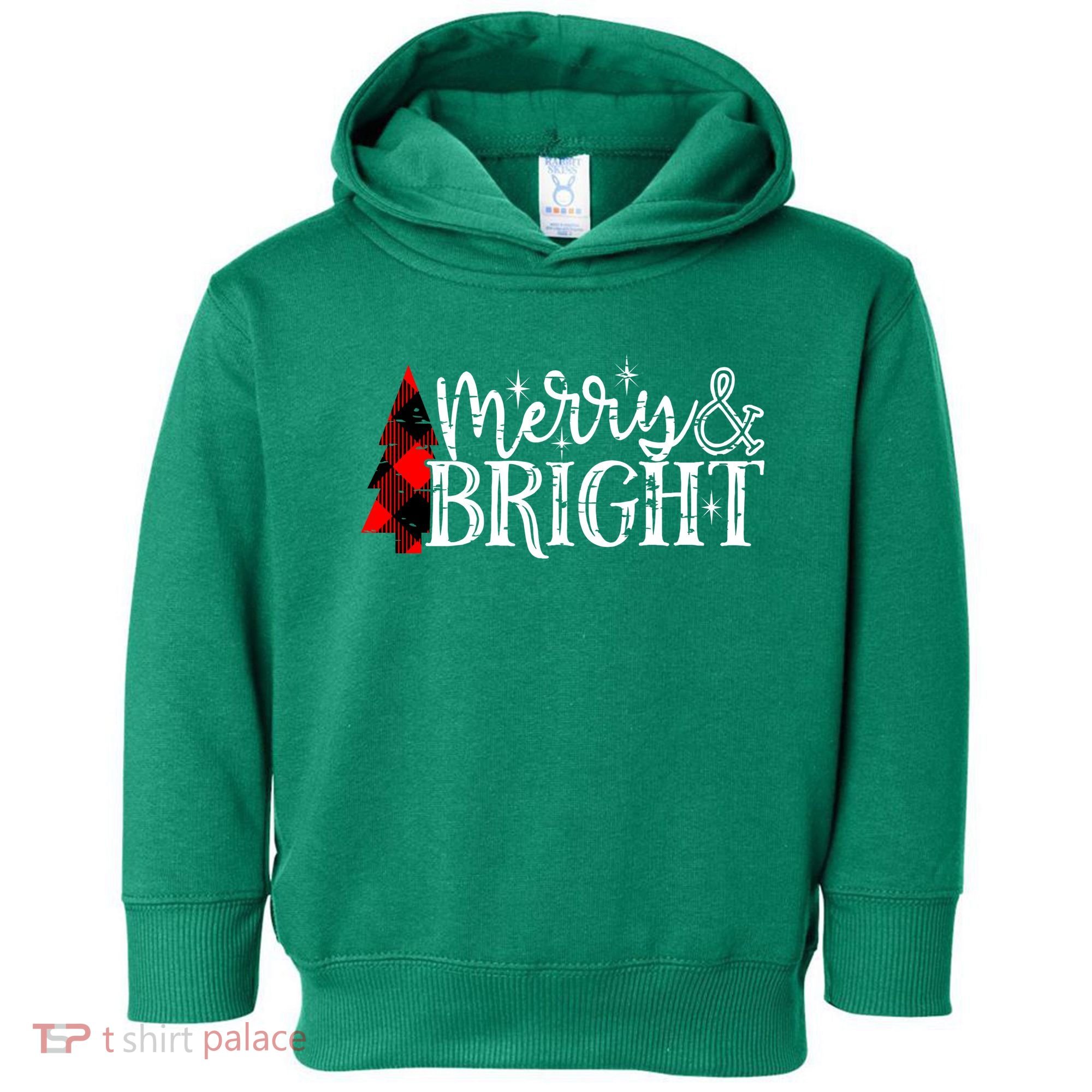 Merry And Bright Cute Christmas Gift Toddler Hoodie