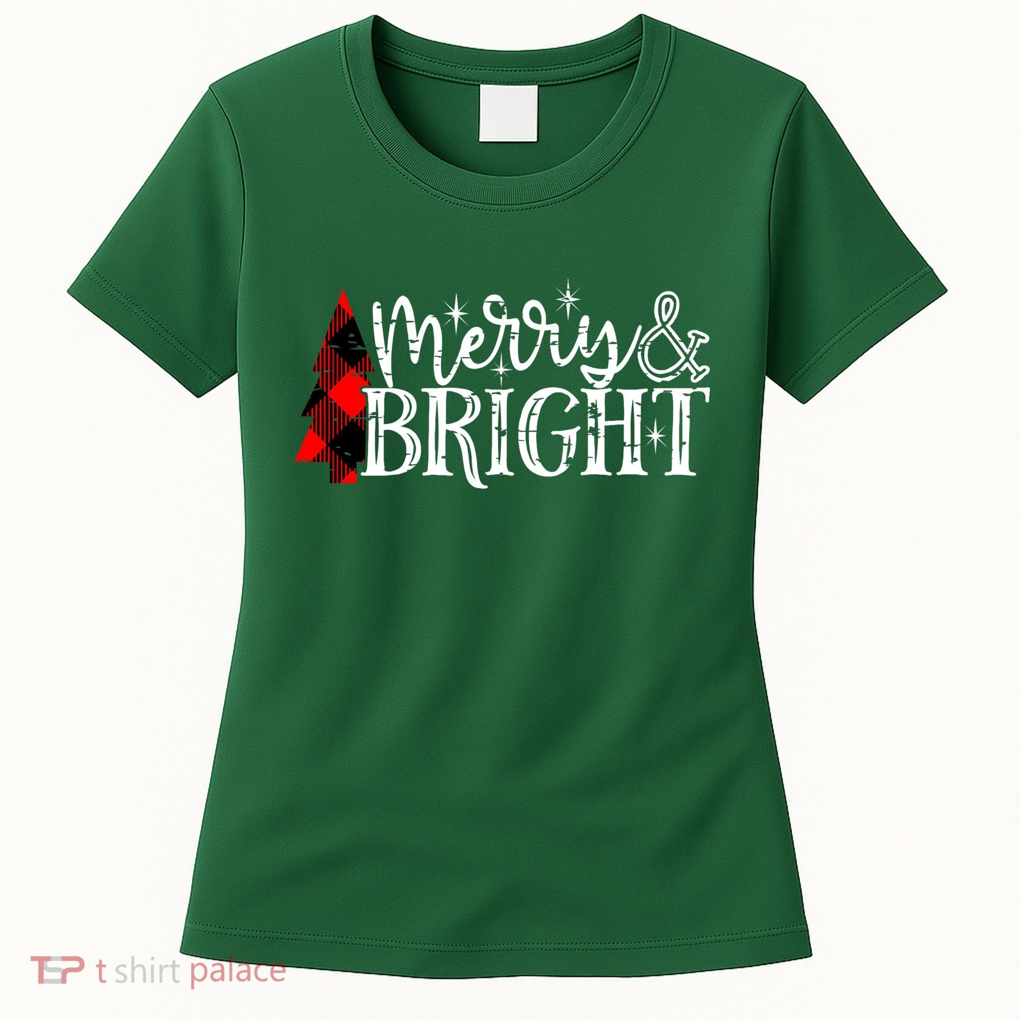 Merry And Bright Cute Christmas Gift Women's T-Shirt