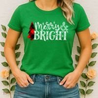 Merry And Bright Cute Christmas Gift Women's T-Shirt thumb 2