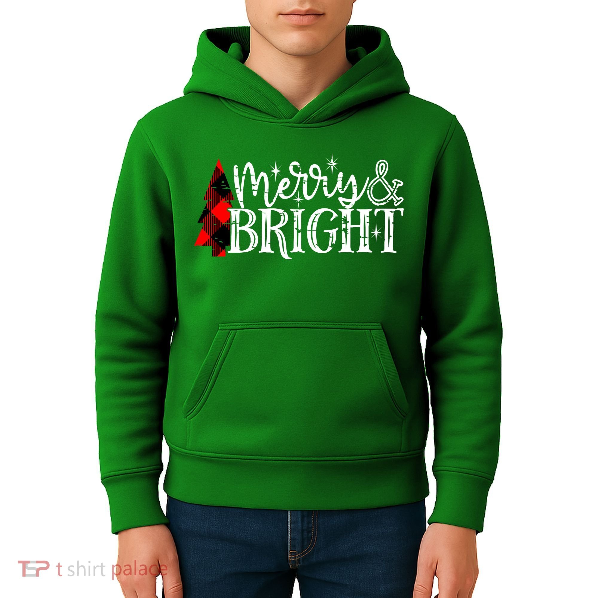 Merry And Bright Cute Christmas Gift Kids Hoodie