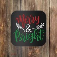 Merry And Bright Christmas Holiday Season Coaster thumb 0