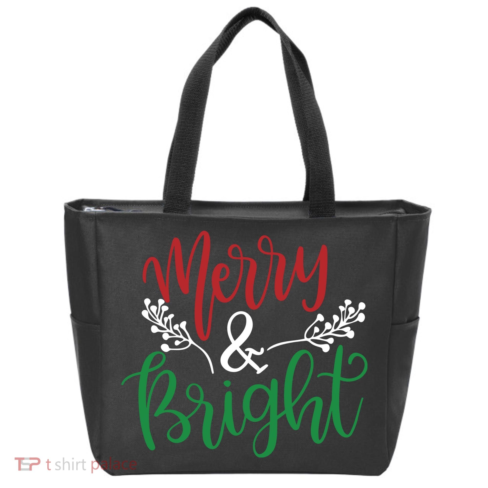 Merry And Bright Christmas Holiday Season Tote Bag