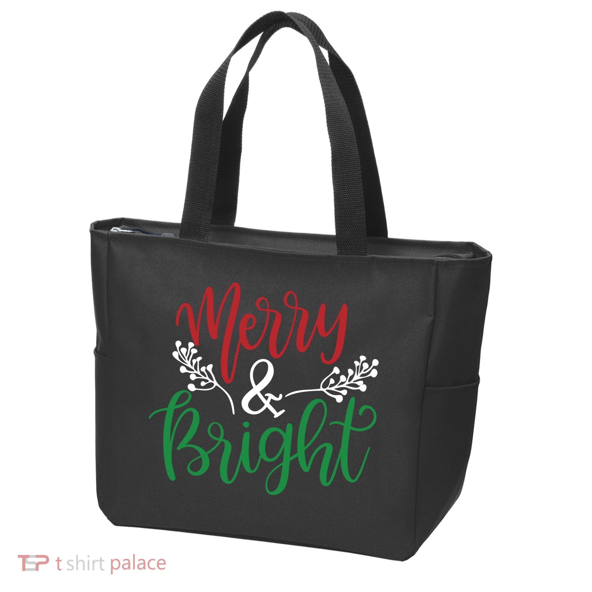 Merry And Bright Christmas Holiday Season Tote Bag