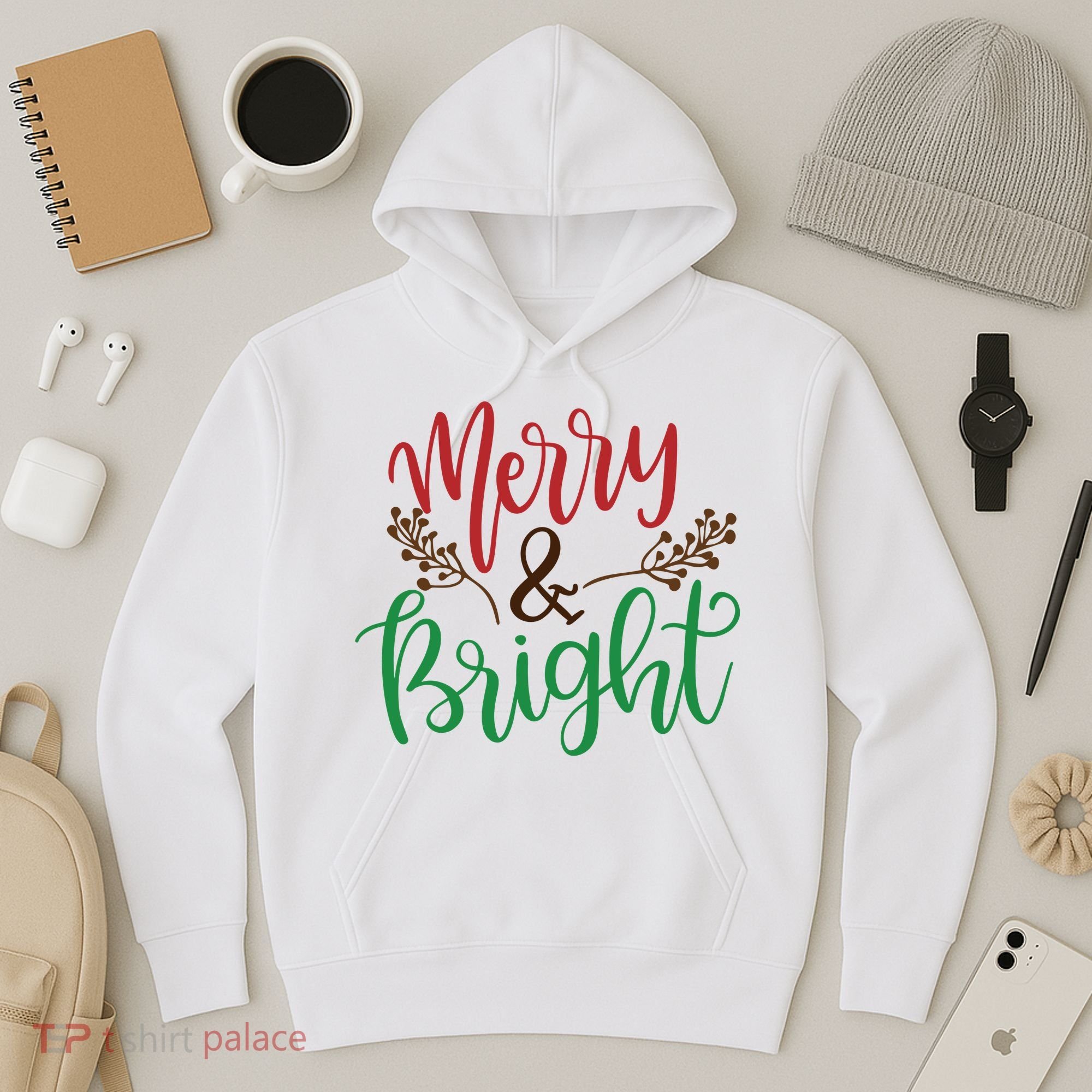 Merry And Bright Christmas Holiday Season Hoodie