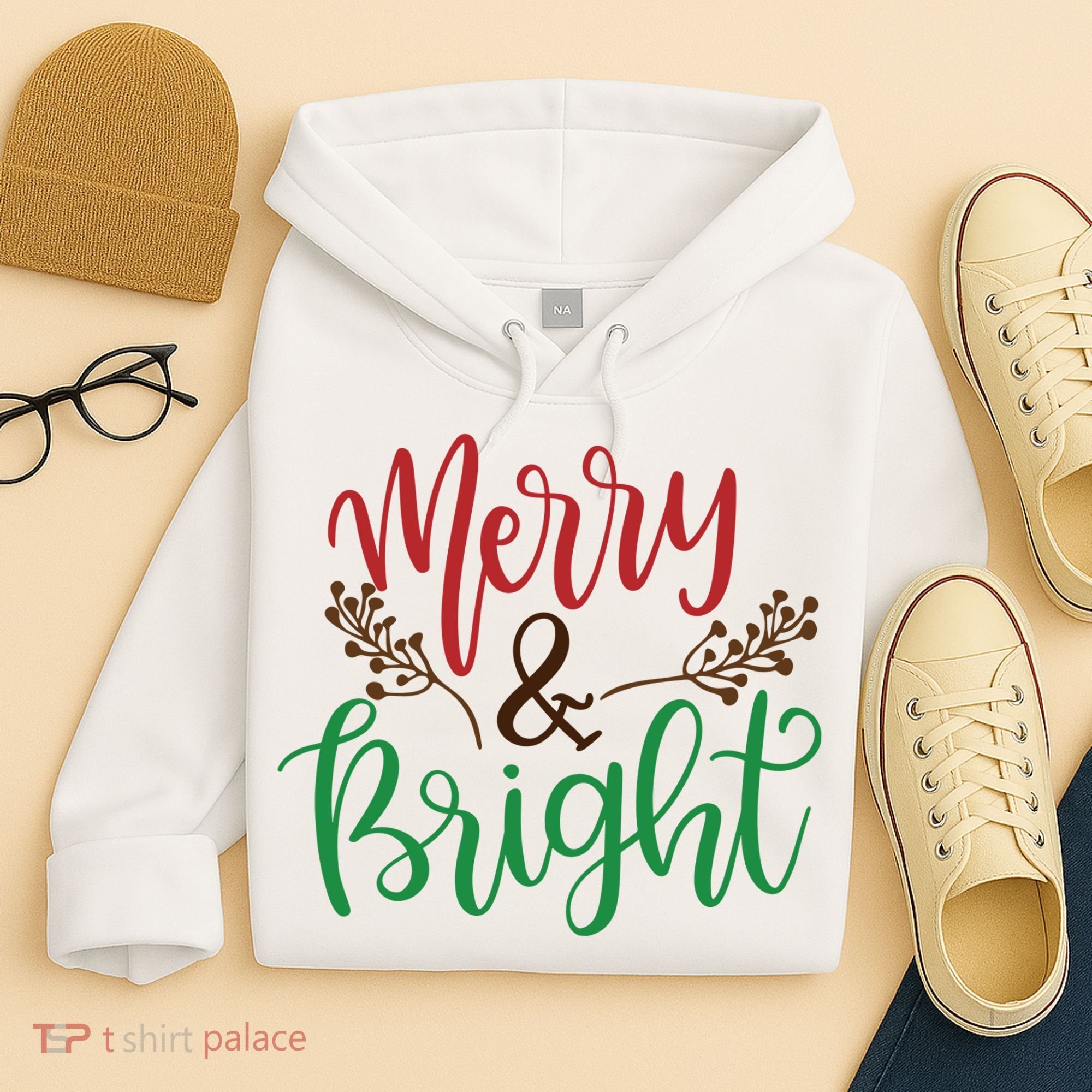 Merry And Bright Christmas Holiday Season Hoodie