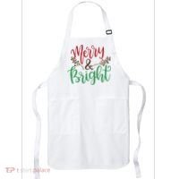 Merry And Bright Christmas Holiday Season Apron thumb 0