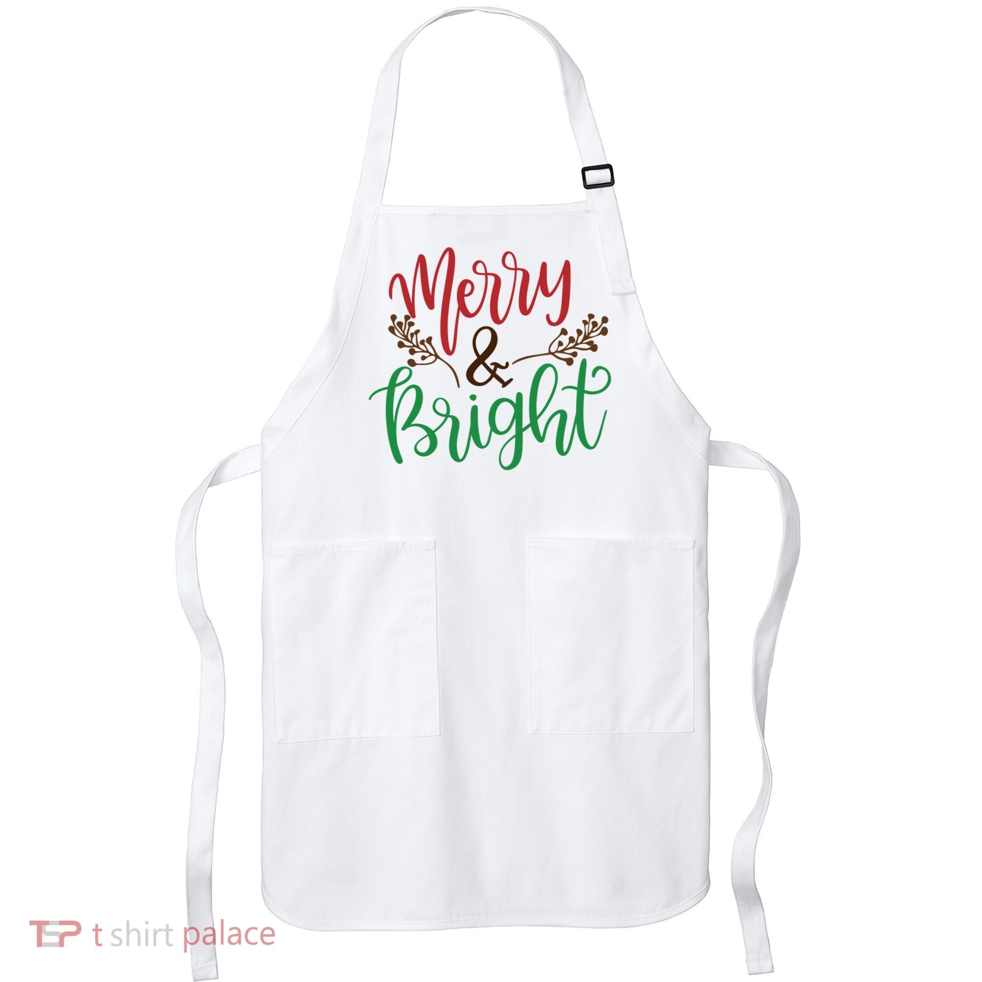 Merry And Bright Christmas Holiday Season Apron