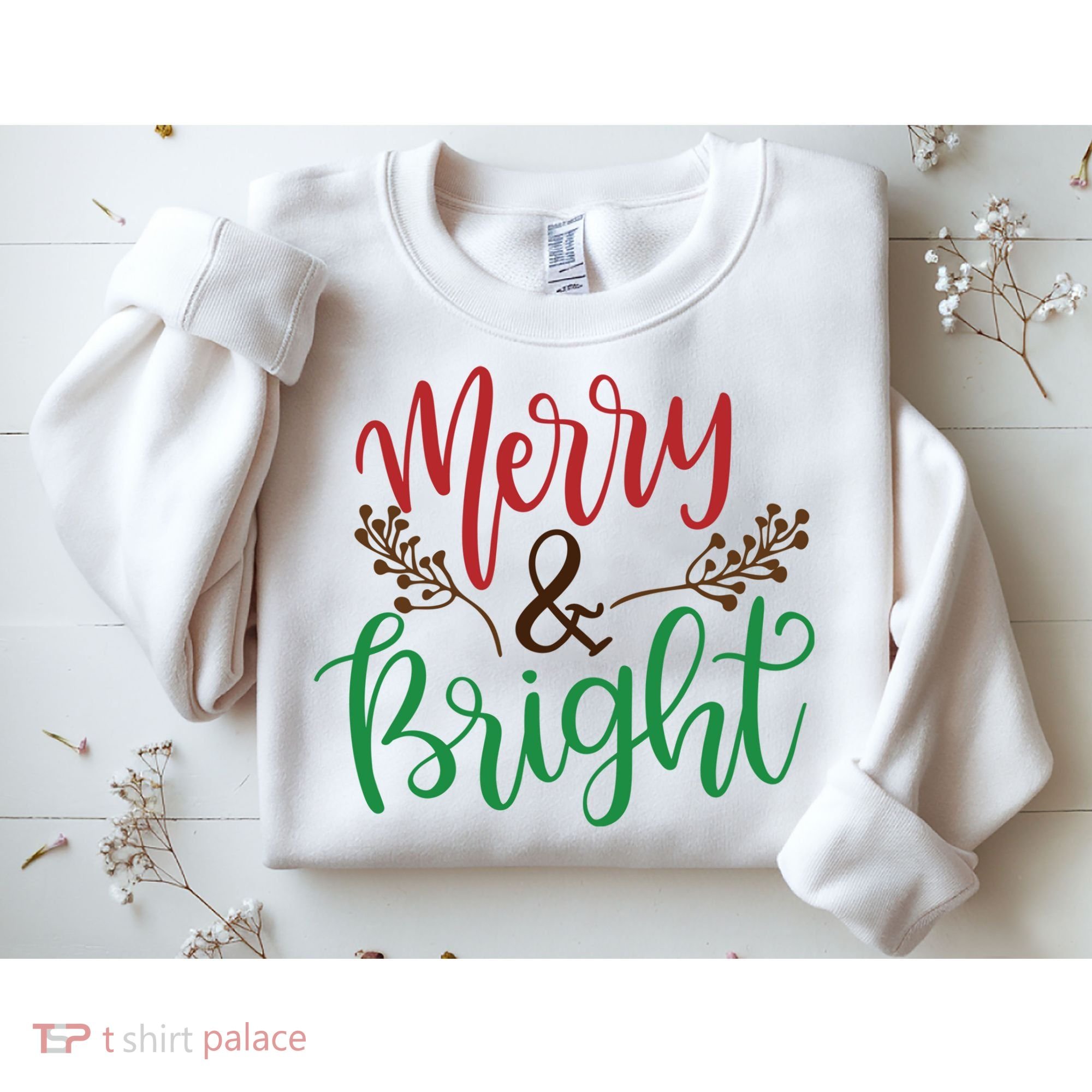 Merry And Bright Christmas Holiday Season Sweatshirt