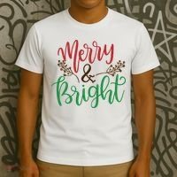 Merry And Bright Christmas Holiday Season T-Shirt thumb 3