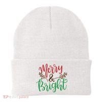 Merry And Bright Christmas Holiday Season Beanie thumb 0