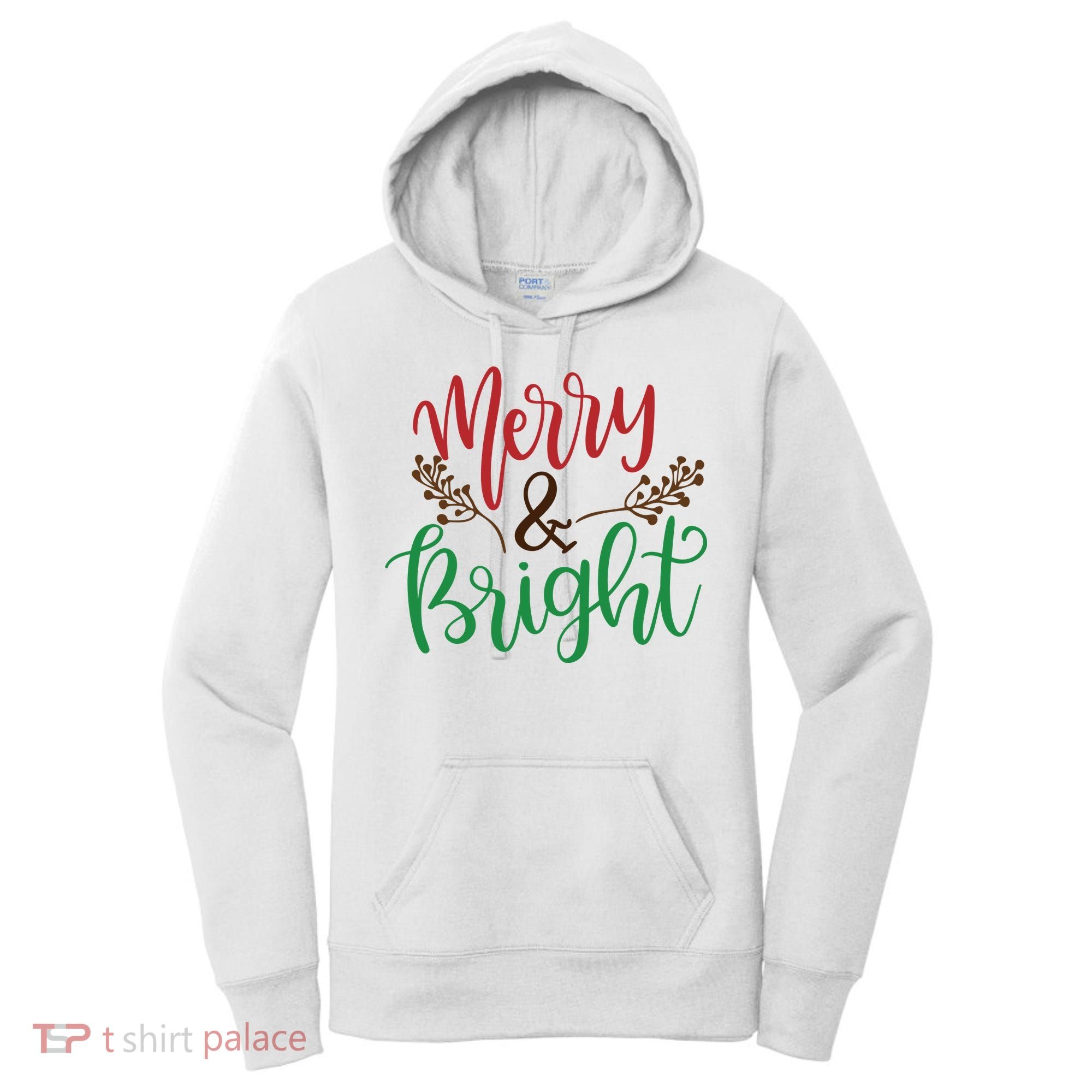 Merry And Bright Christmas Holiday Season Women's Hoodie