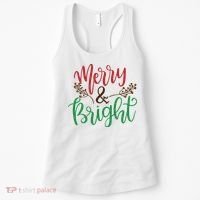 Merry And Bright Christmas Holiday Season Women's Tank Top thumb 0