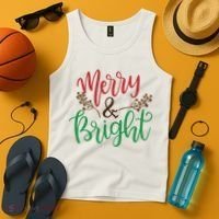 Merry And Bright Christmas Holiday Season Tank Top thumb 4