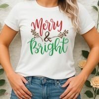 Merry And Bright Christmas Holiday Season Women's T-Shirt thumb 2