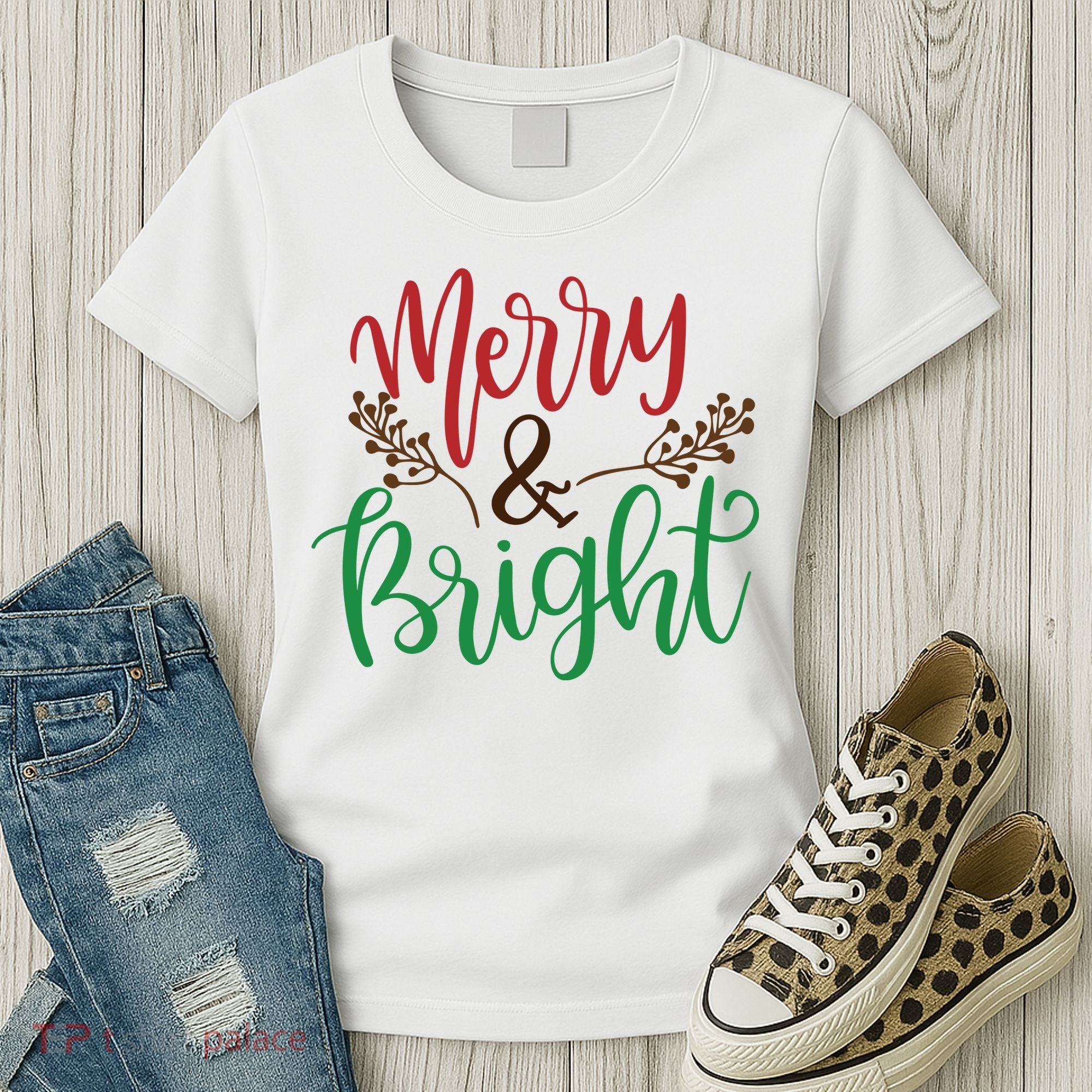 Merry And Bright Christmas Holiday Season Women's T-Shirt