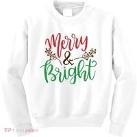 Merry And Bright Christmas Holiday Season Kids Sweatshirt thumb 0