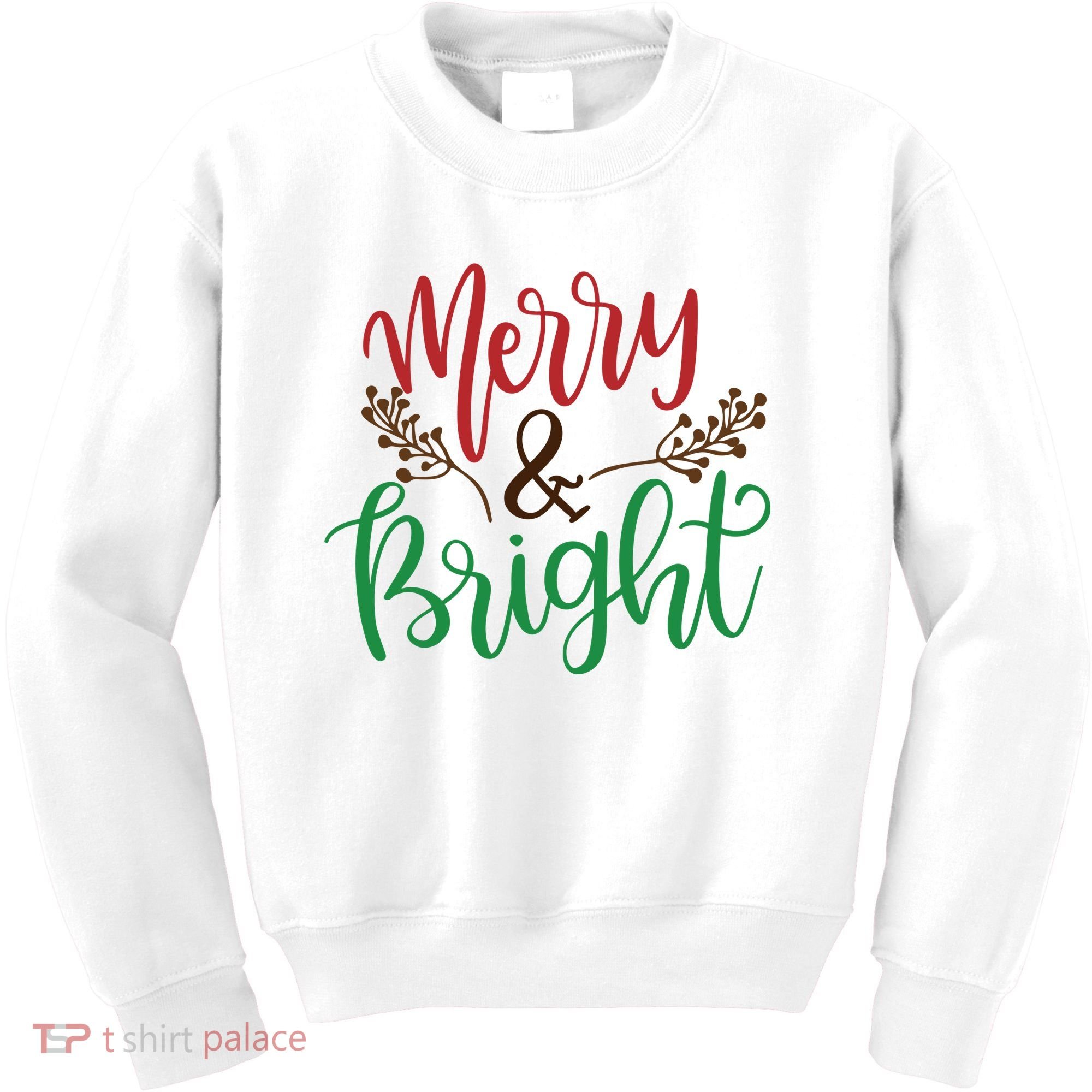 Merry And Bright Christmas Holiday Season Kids Sweatshirt