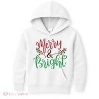 Merry And Bright Christmas Holiday Season Kids Hoodie thumb 0
