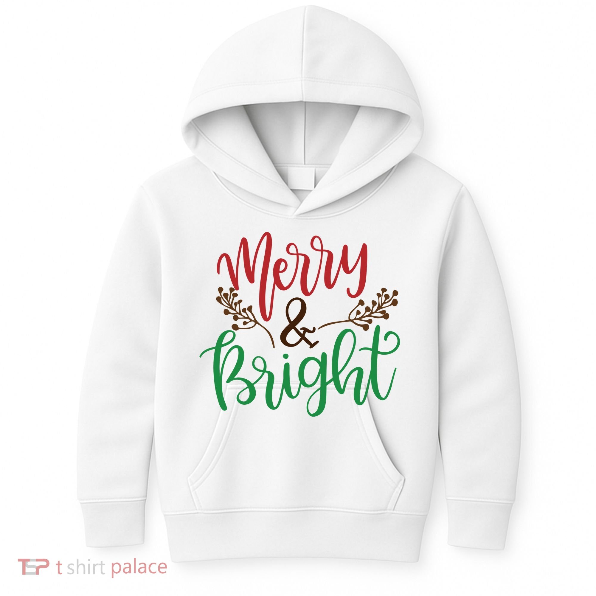 Merry And Bright Christmas Holiday Season Kids Hoodie