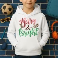 Merry And Bright Christmas Holiday Season Kids Hoodie thumb 2