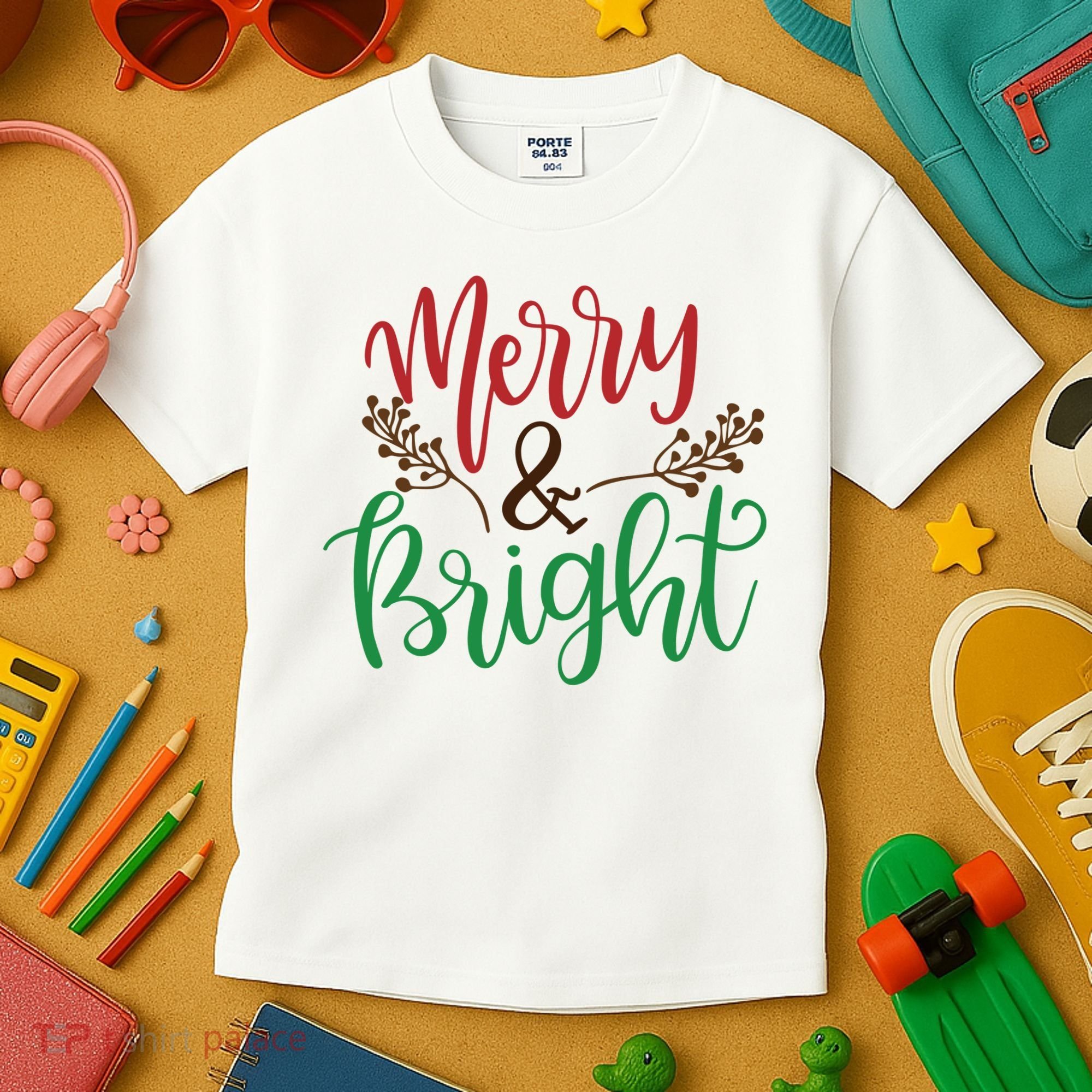 Merry And Bright Christmas Holiday Season Kids T-Shirt