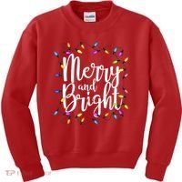 Merry And Bright Kids Sweatshirt thumb 0